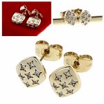 685 Kolczyki złote pozłacane cyrkonie wtyczki 14K Xuping