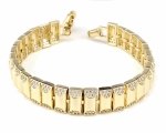 2735 Bransoletka złota elegancka 20cm cyrkonie pozłacana 14k Viki Lady