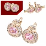 3286 Kolczyki złote cyrkonia pozłacane 18k Xuping wiszące 