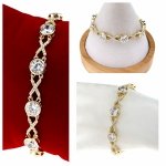0161 Bransoletka elegancka złota 17+3cm pozłacana 14k Xuping 