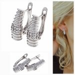 2020 Srebrne kolczyki cyrkonie pozłacane białym złotem Xuping wiszące 