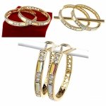 3983 Kolczyki złote pozłacane wiszące 14K Xuping cyrkonie