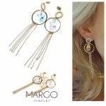 4700 Kolczyki złote stal chirurgiczna celebrytki wiszące 