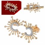 позолоченные серьги с эксклюзивным фианитом