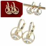 позолоченные серьги с эксклюзивным фианитом