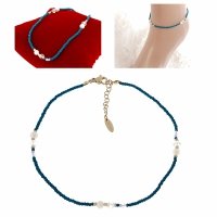 1748 Bransoletka złota na nogę 26+3 stal chirurgiczna 316L nierdzewna lato wakacje na plażę 