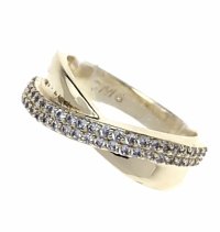 1828 Pierścionek złoty pozłacany 14k cyrkonie 