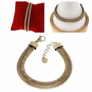 BRACELET GOLD CELEBRITY NEREZOVÁ OCEL