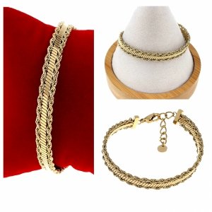 BRACELET GOLD CELEBRITY NEREZOVÁ OCEL 
