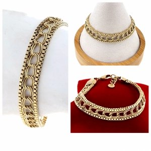 BRACELET GOLD CELEBRITY NEREZOVÁ OCEL