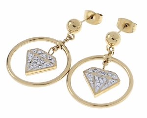 goldene Ohrringe aus Edelstahl