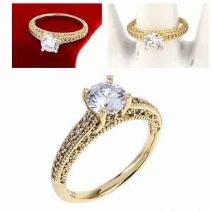 Goldring 18,60 mm. vergoldete Verlobung Xuping