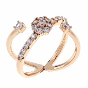 Goldring 17,00 mm. vergoldete Verlobung Xuping