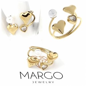 Ring 18,30 mm, goldener Edelstahl