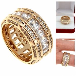 Goldring 18,60 mm. vergoldete Verlobung Xuping