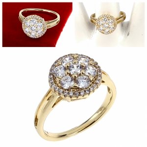 Goldring 18,60 mm. vergoldete Verlobung Xuping