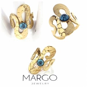 Ring 18,30 mm, goldener Edelstahl