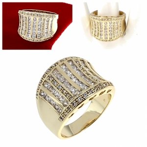 Goldring 18,60 mm. vergoldete Verlobung Xuping