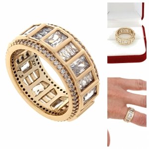 Goldring 18,60 mm. vergoldete Verlobung Xuping
