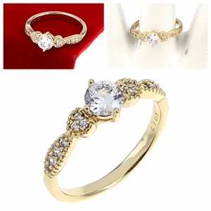 Goldring 18,60 mm. vergoldete Verlobung Xuping