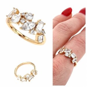 Goldring 18,60 mm. vergoldete Verlobung Xuping