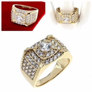 Goldring 18,60 mm. vergoldete Verlobung Xuping