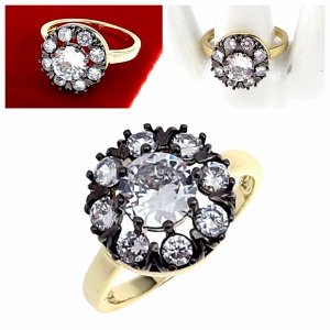 Goldring 18,60 mm. vergoldete Verlobung Xuping