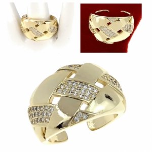 Goldring 17,00 mm. vergoldete Verlobung Xuping
