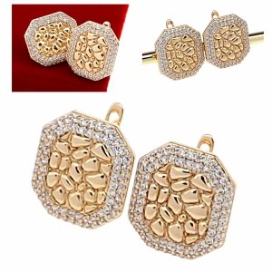 exclusive swarovski gold-plated earrings