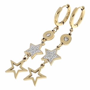 gold earrings made of stainless steel