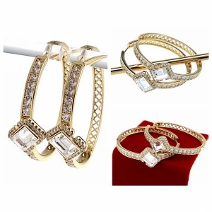 gold plated earrings with exclusive cubic zirconia