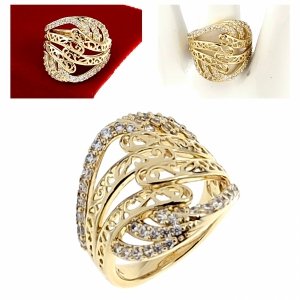 gold ring 18,60mm. gold-plated engagement xuping 