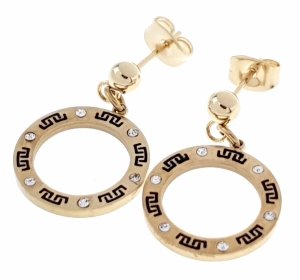 gold earrings made of stainless steel