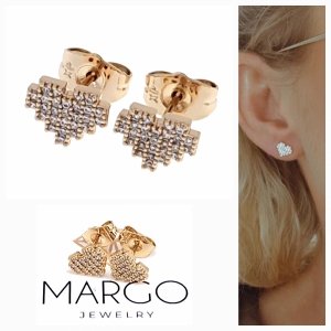 gold plated earrings with exclusive cubic zirconia