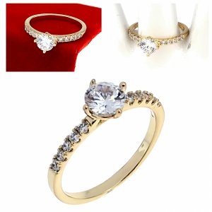 gold ring 18,60mm. gold-plated engagement xuping 