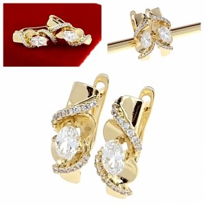 gold plated earrings with exclusive cubic zirconia 