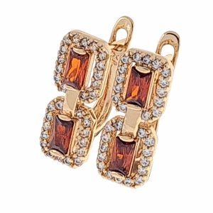 gold plated earrings with exclusive cubic zirconia