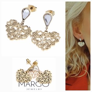 gold earrings made of stainless steel
