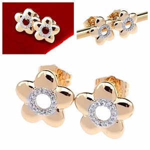 gold plated earrings with exclusive cubic zirconia