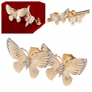 gold plated earrings with exclusive cubic zirconia