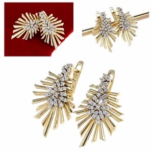 gold plated earrings with exclusive cubic zirconia