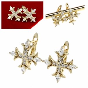 gold plated earrings with exclusive cubic zirconia