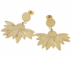 gold earrings made of stainless steel