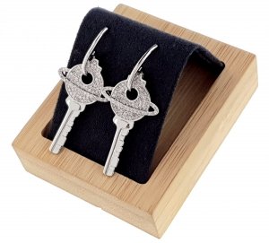 EARRINGS SILVER Zirconia GOLD PLATED WHITE GOLD