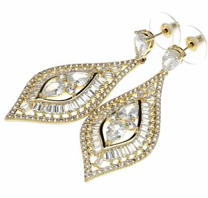 gold plated earrings with exclusive cubic zirconia