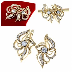 gold plated earrings with exclusive cubic zirconia