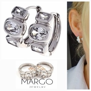 gold plated earrings with exclusive cubic zirconia