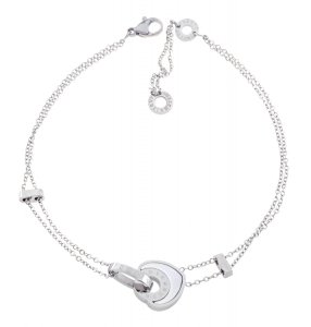 BRACELET, SILVER CELEBRITY STAINLESS STEEL