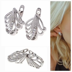 gold plated earrings with exclusive cubic zirconia
