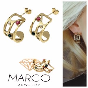 gold earrings made of stainless steel